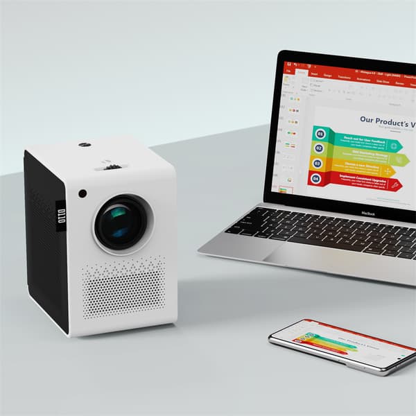 WiFi Bluetooth miniprojektor D5000 Full HD 1080P 4K understøttelse