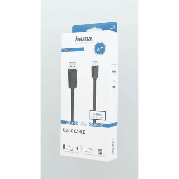 Cable USB-C - USB-A USB 3.2 5 Gbit/s 1.5m Black