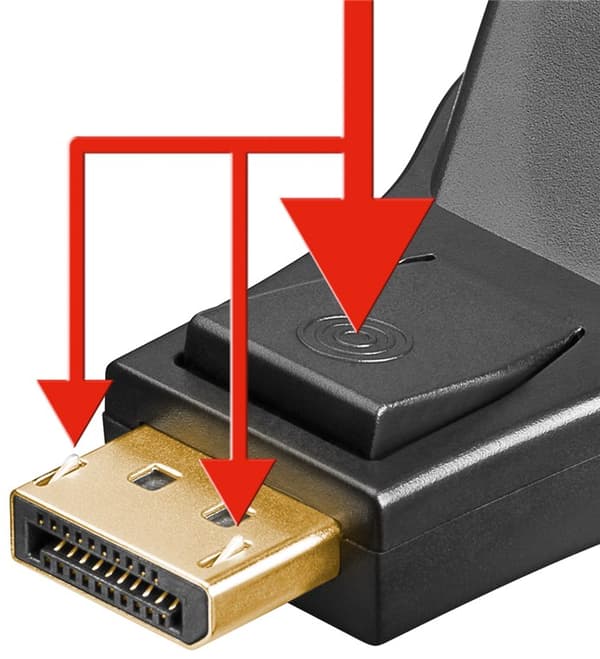 DisplayPort/DVI-D-adapter 1.1, gullbelagt