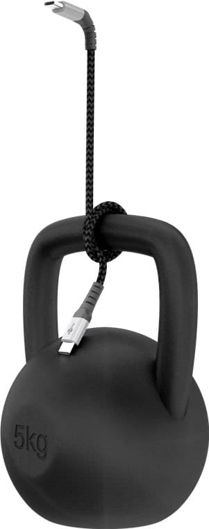 USB-C â„¢ til USB-C â„¢ Tekstilkabel med metallplugger (Space grå / sølv) 2 m