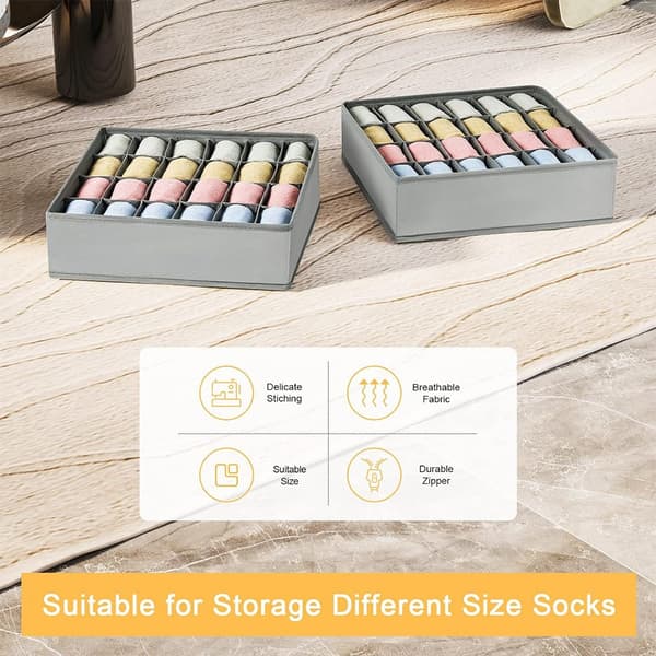 2-pack Separerad Förvaringslåda - Byxor, Strumpor & Underkläder Organizer
