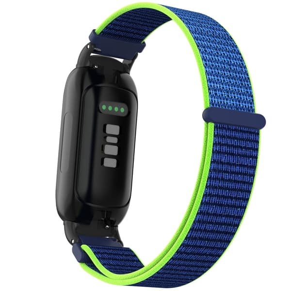 Nylon Loop Hook and Loop Rem Kompatibel med Fitbit Inspire 3 - Fås i Flere Farver Green+Blue