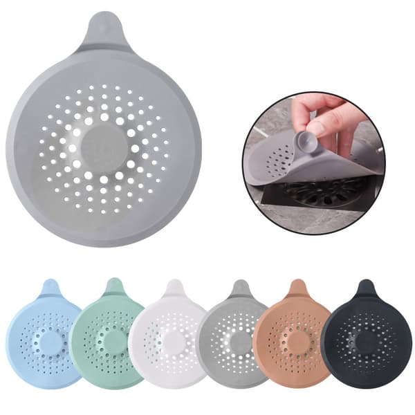 2-pack silikonavloppshårfångare, duschavloppslock Grey