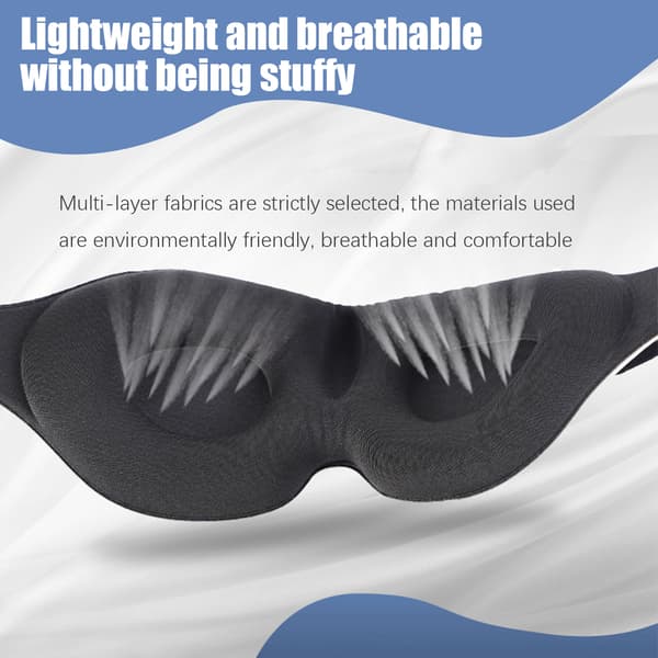 3D sovemaske med tilbehør Black