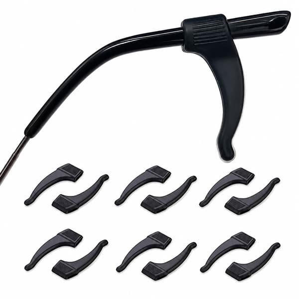 6 par ørekroker for briller Black