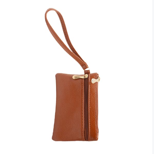 Chic Damplånbok med Dubbel Dragkedja Brown