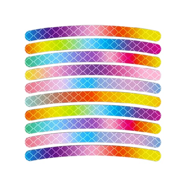 Regnbåge Cykelhjul Reflexklistermärken - 10-pack MultiColor
