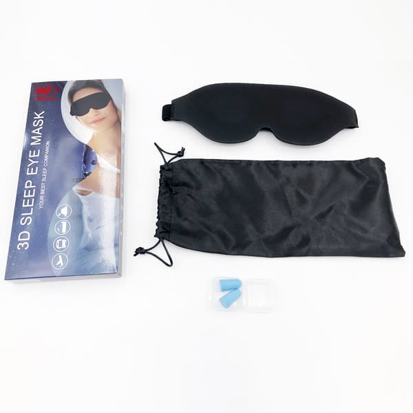 3D sovemaske med ekstrautstyr Sort