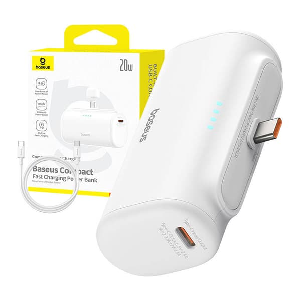Powerbank Baseus Compact 5000mAh, 20W, USB-C (dobbelt)