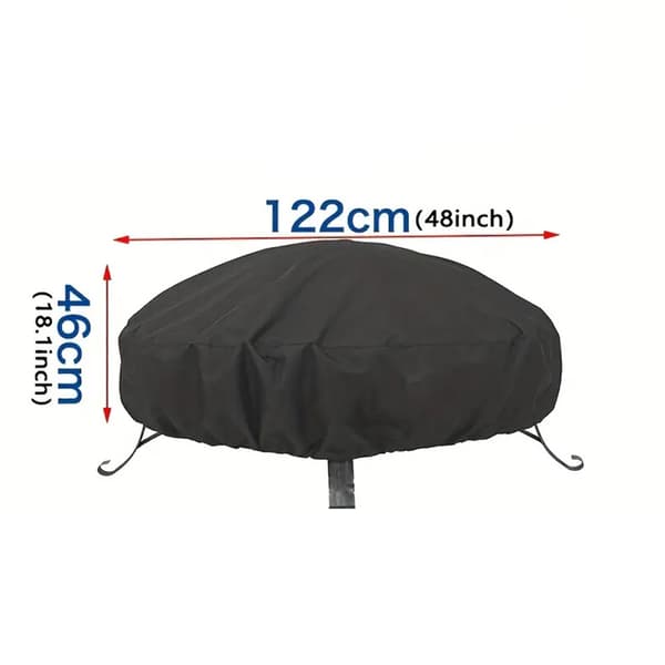 Fire Pit Cover - 85x40CM - Sort - Vejrbestandig S