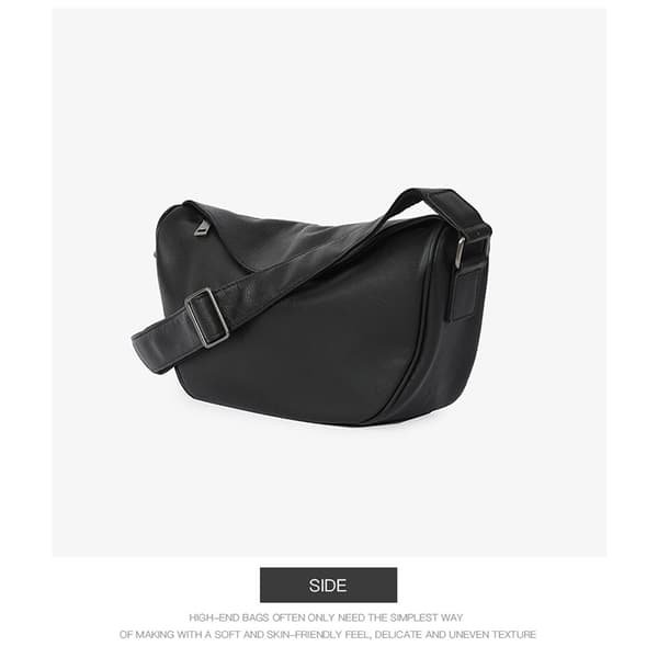 Skuldertaske i ægte læder Black