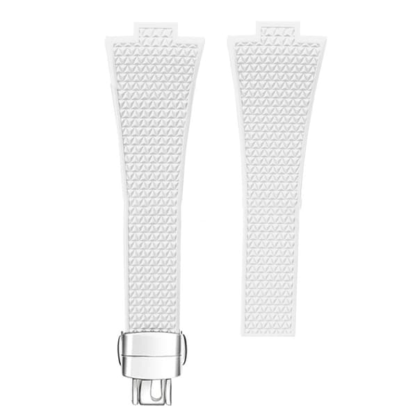 Silikon klokkerem med sølvspenne - hvit White 12 mm