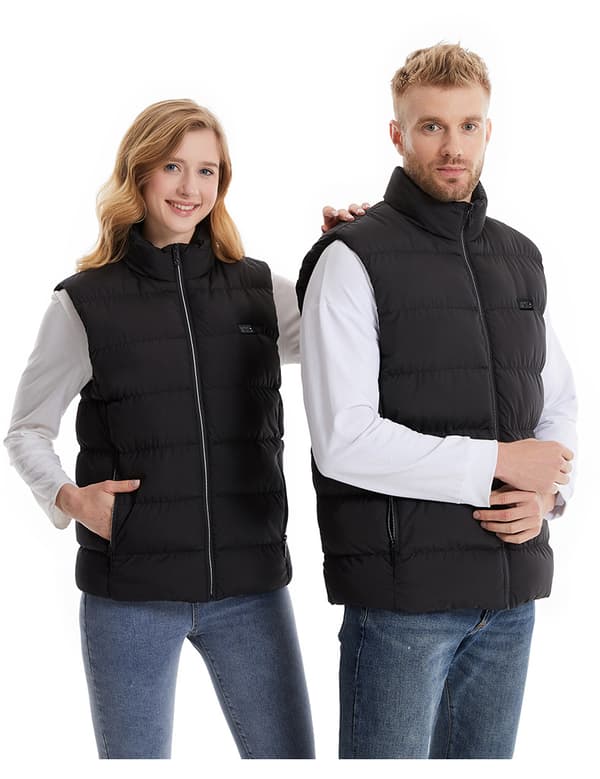 Vintervarmevest 9 varmezoner dual control Sort 4XL