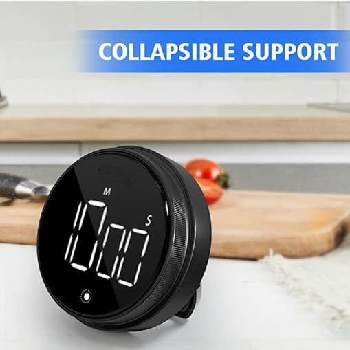 Magnetisk digital kökstimer med stor LED-display Black