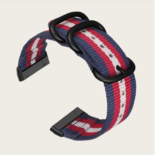 Nailonranneke Fitbit Versa 3/Senselle Blue+red+black