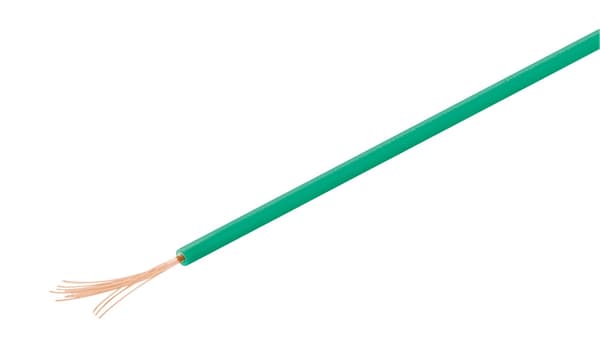 Koppartråd isolerad, 10 m, Grön