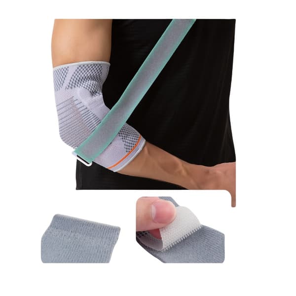 Säädettävä urheilukompressio kyynärpääsuoja Grey+Blue M