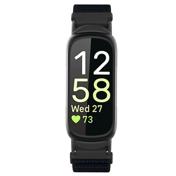 Nylon Loop Hook and Loop Rem Kompatibel med Fitbit Inspire 3 - Fås i Flere Farver Black