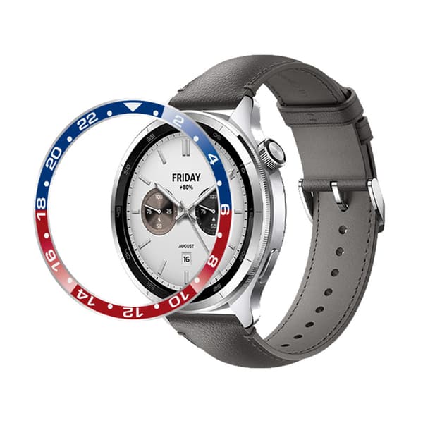 Stilfuld Bezel til Xiaomi Watch S3/S4 Red+Blue