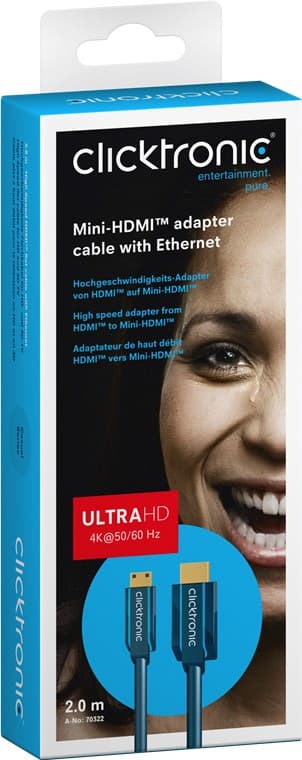 Mini-HDMI™-adapterkabel med Ethernet