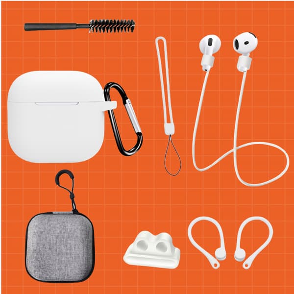 AirPods 4. generasjon åttedelt hvitt etui-sett