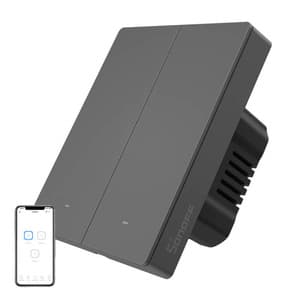 Smart WiFi-vægafbryder SONOFF M5-2C-80 (2-kanals, til ramme, grafit)
