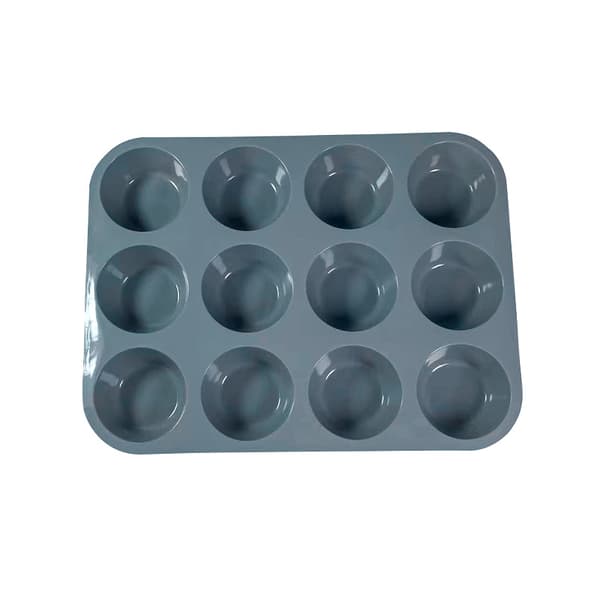 Silikone kageform - 12 kopper muffin forme Grey