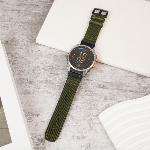 Snabbfäste Väv Nylon Canvas Klockarmband för Garmin 22 mm