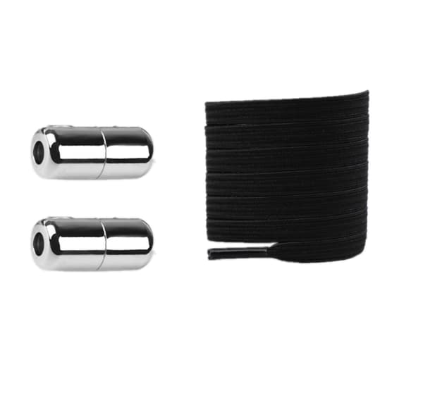 Elastiske knudefri snørebånd med lås 1 par Black