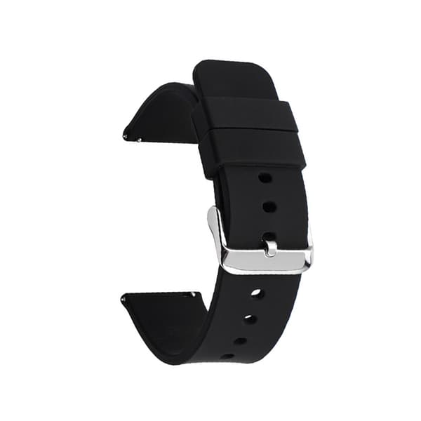 Universaali silikonirannekello Black 24 mm