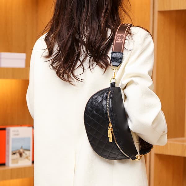 Veske i ekte lær for kvinner Black