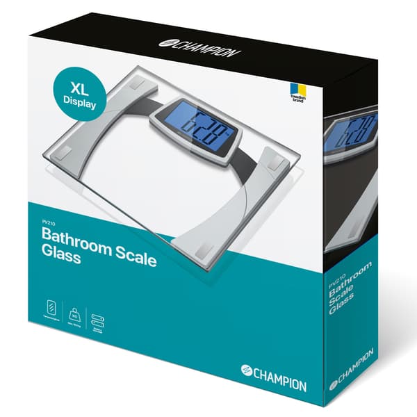 Badevægt XL Display Glas PV210 Sølv/Sort