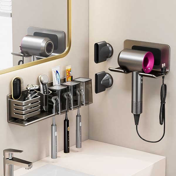 Space Aluminium Hårtørrer Holder - Anti-ridse Grey