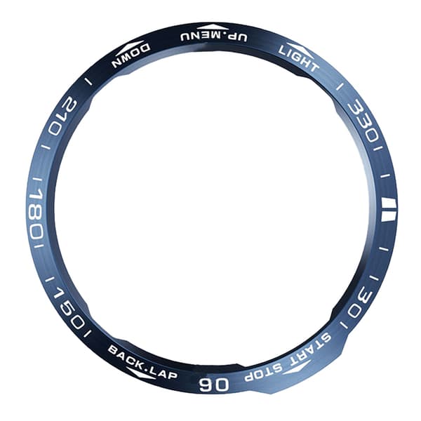 Blå Ram - Vit Text för Garmin Fenix 6x
