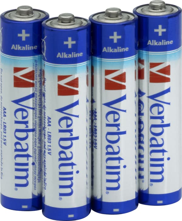 Batteries, AAA (LR03), 4-pack, Alkaline, 1.5 V