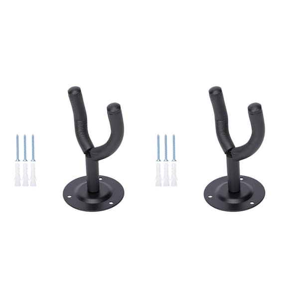 Gitarrhängare, Väggfäste för gitarr, bas, ukulele 2-pack Black