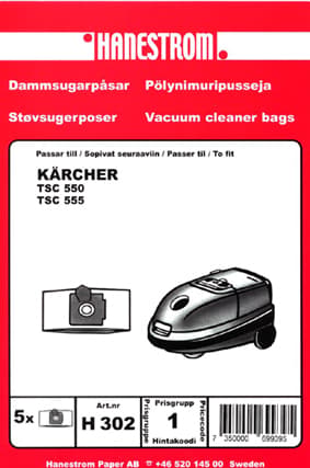 Dammsugarpåsar KÄRCHER TSC 550, TSC 555