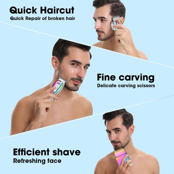 Professionell hårklippare skäggtrimmer set MultiColor