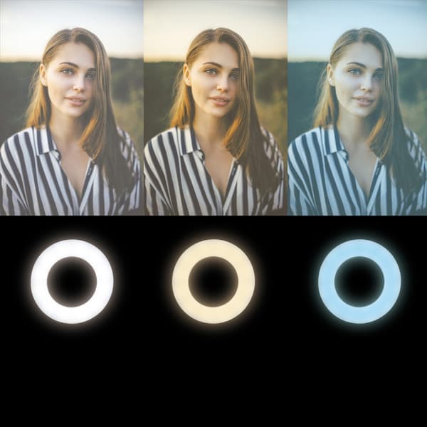 Ringlys til smartphone Ø8,5 cm med clips