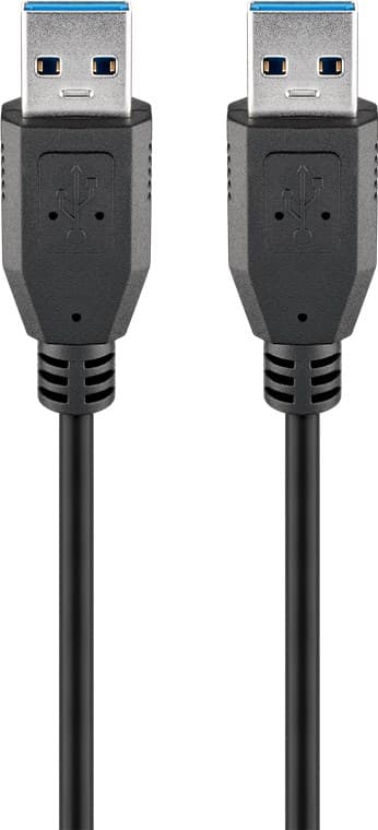 USB-A-kabel, 1,8 m, svart
