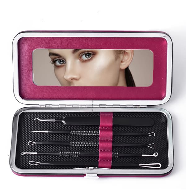 5 Pack Blackhead Remover Akne Needle Tools Kit Black
