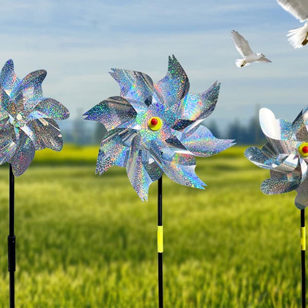 Reflekterande Fågelskrämma / Vindsnurra - Silver 4-Pack