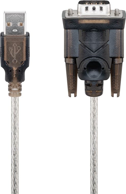 USB-til-seriel-adapter, 1,5 m, transparent