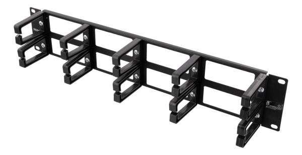 19" cable management, metal/plastic, 10 loops feedthrough