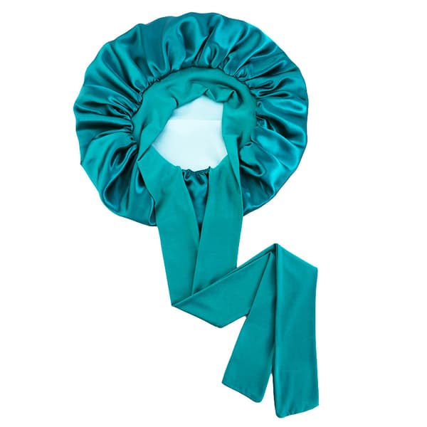 Dobbeltlags Satin Elastisk Streamer Sovehætte til Hårpleje