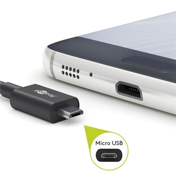 Micro-USB - USB-A -tekstiilikaapeli metalliliittimillä 1 m