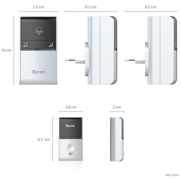 Trådløs ringeklokke Kinetic No batteri x2 mottaker