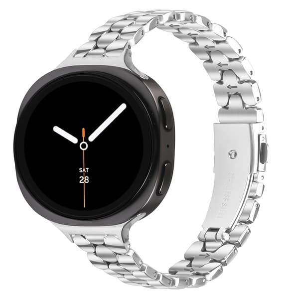 Perle rustfrit stålrem kompatibel med Samsung Galaxy Watch 8/8 Classic Silver