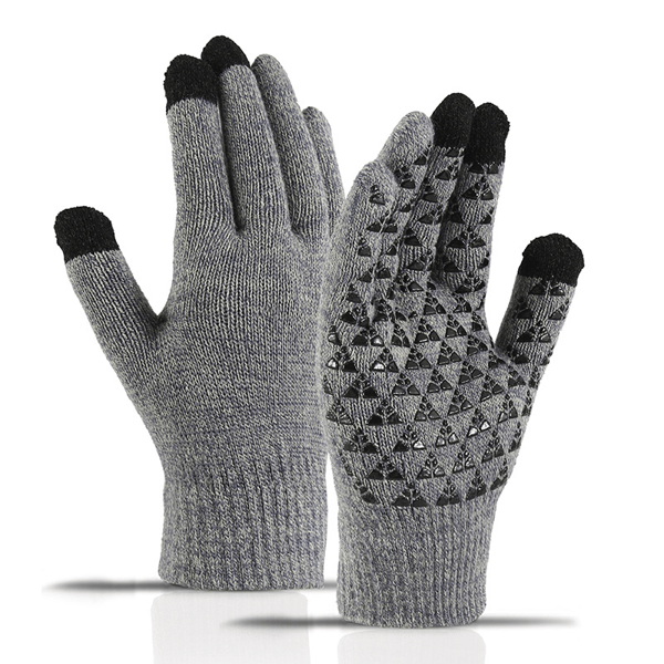 Warm Touch -hanskat, talvikäsineet, harmaa/musta
