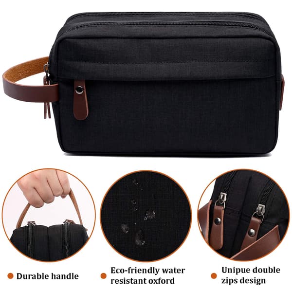 Toalettmappe med stor kapasitet Black